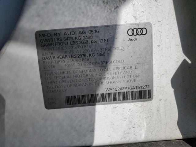 Photo 14 from auction – 2016 AUDI Q5 PREMIUM with VIN WA1C2AFP7GA151272