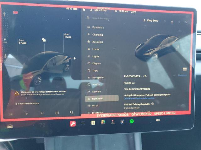 Photo 9 from auction – 2024 TESLA MODEL 3 with VIN 5YJ3E1EA5RF734928