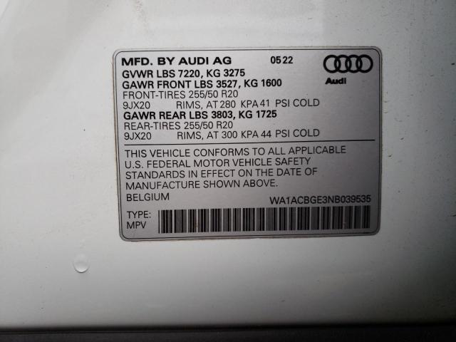 Снимка 14 от търг – 2022 AUDI E-TRON S P с VIN WA1ACBGE3NB039535