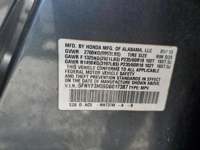 Photo 14 from auction – 2013 HONDA PILOT EXL with VIN 5FNYF3H59DB017387
