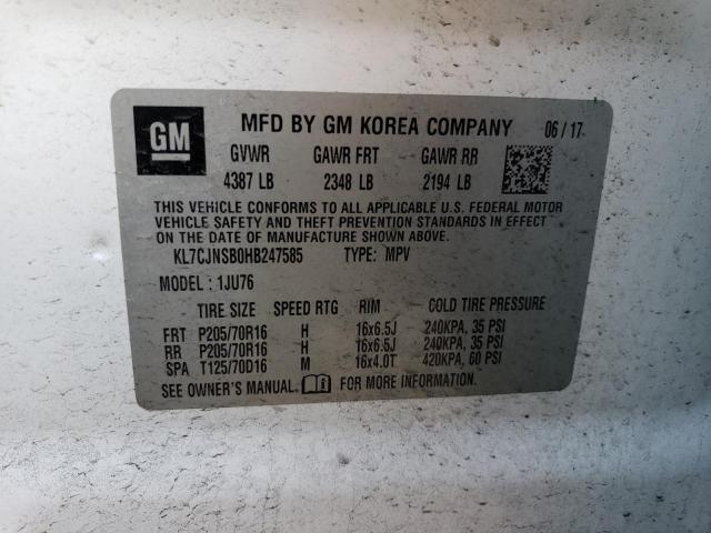 Photo 14 from auction – 2017 CHEVROLET TRAX LS with VIN KL7CJNSB0HB247585