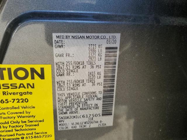 Photo 14 from auction – 2020 NISSAN PATHFINDER with VIN 5N1DR2CM1LC617505