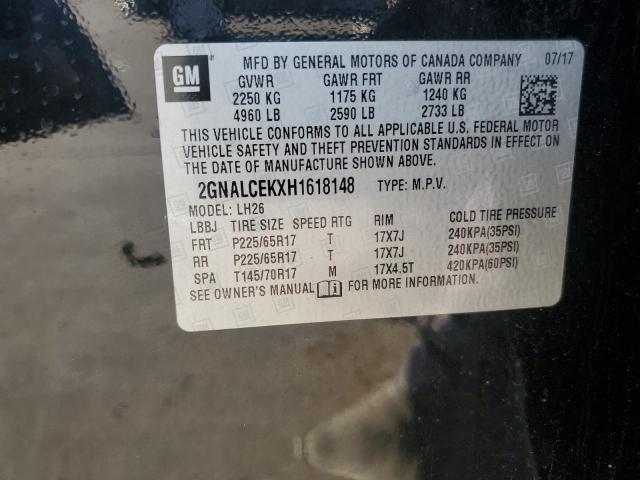 Photo 14 from auction – 2017 CHEVROLET EQUINOX LT with VIN 2GNALCEKXH1618148