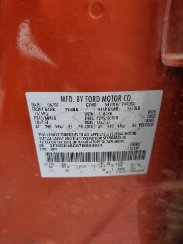 Photo 14 from auction – 2007 FORD EDGE SEL with VIN 2FMDK48C67BB54931