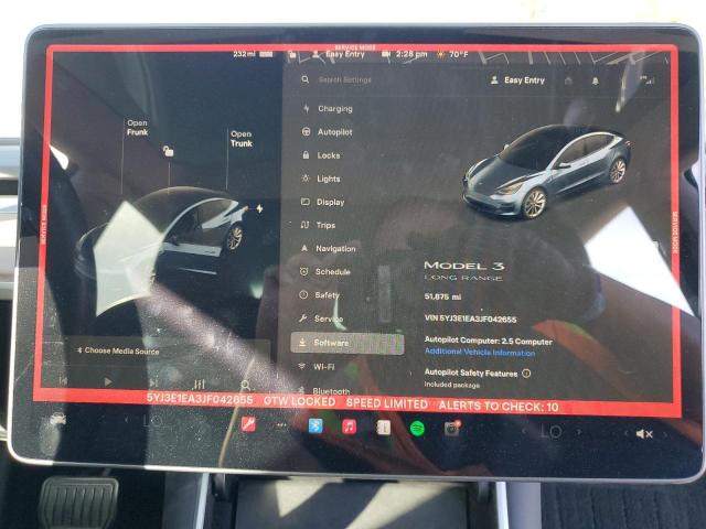 Photo 9 from auction – 2018 TESLA MODEL 3 with VIN 5YJ3E1EA3JF042655