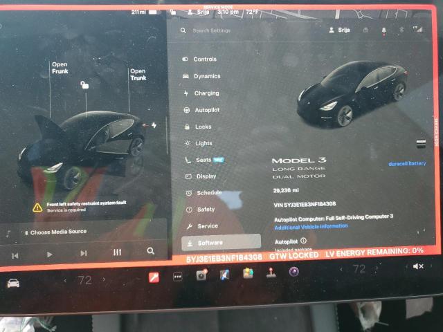 Photo 9 from auction – 2022 TESLA MODEL 3 with VIN 5YJ3E1EB3NF184308