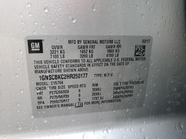 Photo 14 from auction – 2017 CHEVROLET TAHOE C150 with VIN 1GNSCBKC2HR250177