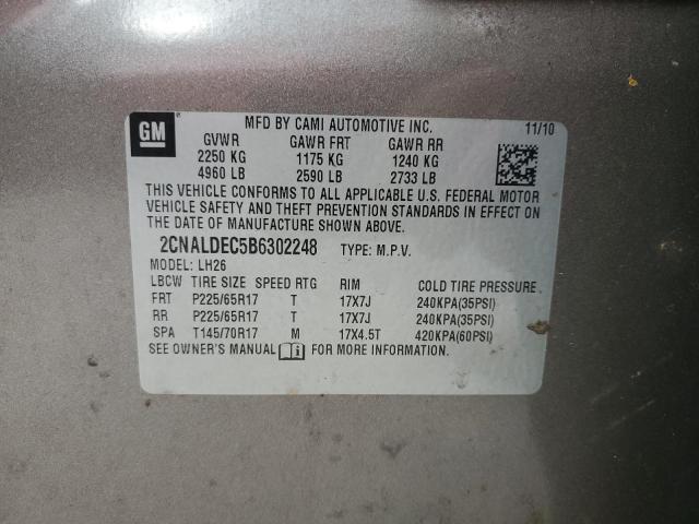 Photo 14 from auction – 2011 CHEVROLET EQUINOX LT with VIN 2CNALDEC5B6302248