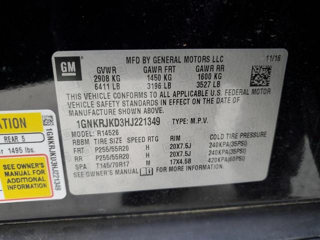 Photo 14 from auction – 2017 CHEVROLET TRAVERSE P with VIN 1GNKRJKD3HJ221349