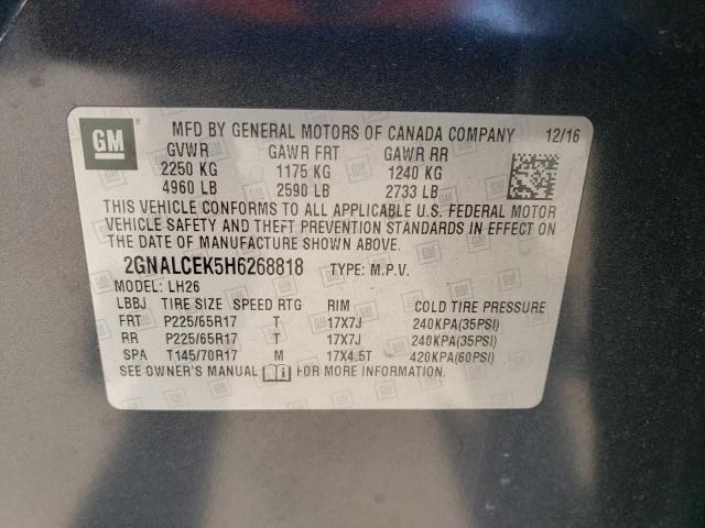 Photo 14 from auction – 2017 CHEVROLET EQUINOX LT with VIN 2GNALCEK5H6268818