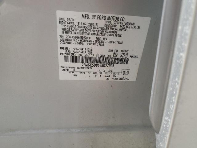 Photo 14 from auction – 2014 FORD FLEX LIMIT with VIN 2FMGK5D86EBD27008