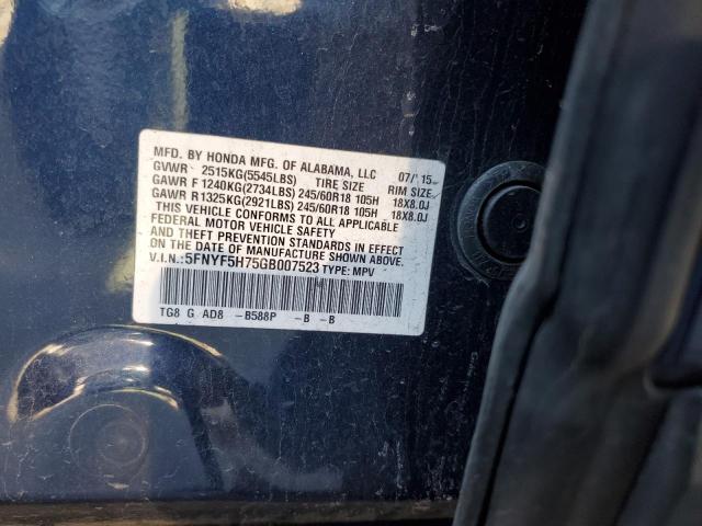 Photo 14 from auction – 2016 HONDA PILOT EXLN with VIN 5FNYF5H75GB007523