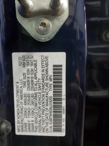 Photo 14 from auction – 2022 HONDA CR-V EXL with VIN 5J6RT6H83NL018200