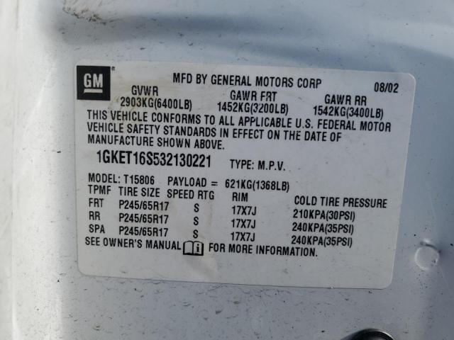 Photo 14 from auction – 2003 GMC ENVOY XL with VIN 1GKET16S532130221