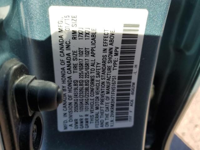 Photo 14 from auction – 2015 HONDA CR-V EXL with VIN 2HKRM3H71FH516751
