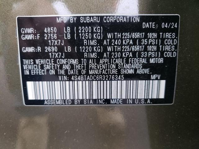 Photo 14 from auction – 2024 SUBARU OUTBACK PR with VIN 4S4BTADC6R3276345