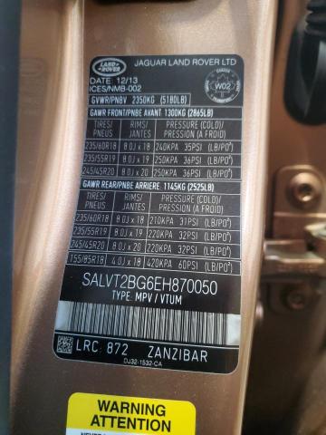 Photo 14 from auction – 2014 LAND ROVER RANGE ROVE with VIN SALVT2BG6EH870050