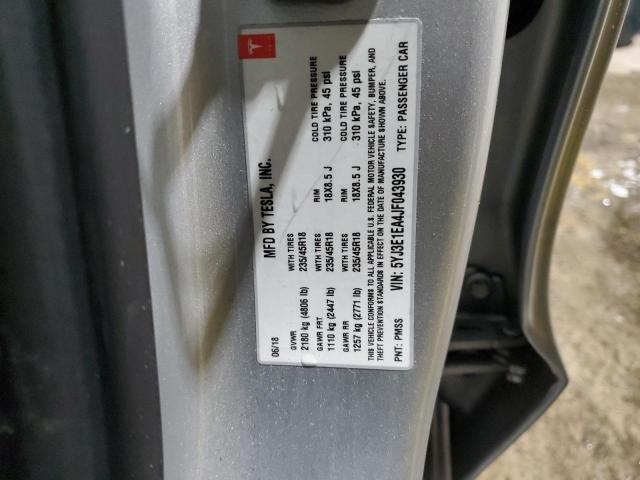 Photo 14 from auction – 2018 TESLA MODEL 3 with VIN 5YJ3E1EA4JF043930