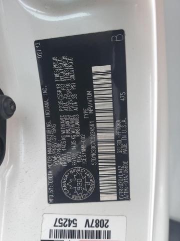 Photo 14 from auction – 2012 TOYOTA SIENNA XLE with VIN 5TDYK3DC7CS234561
