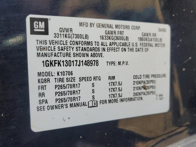 Photo 14 from auction – 2007 GMC YUKON with VIN 1GKFK13017J148978