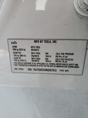 Photo 14 from auction – 2024 TESLA MODEL Y with VIN 7SAYGDEE0RA257913