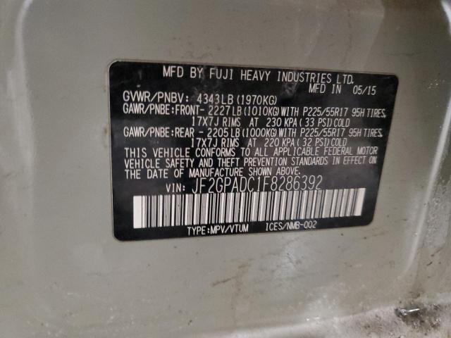 Photo 14 from auction – 2015 SUBARU XV CROSSTR with VIN JF2GPADC1F8286392