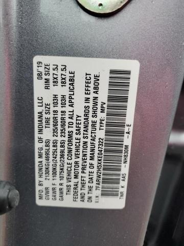 Photo 14 from auction – 2019 HONDA CR-V EX with VIN 7FARW2H5XKE047322