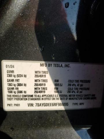 Photo 14 from auction – 2024 TESLA MODEL Y with VIN 7SAYGDEE6RF986095
