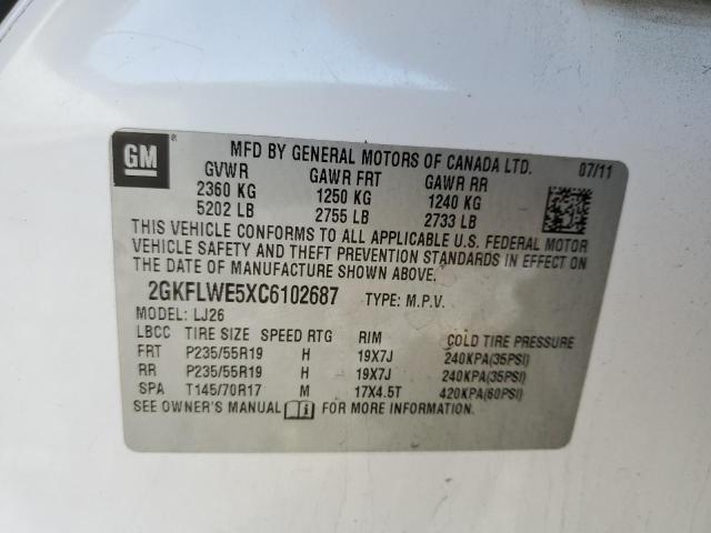 Photo 14 from auction – 2012 GMC TERRAIN SL with VIN 2GKFLWE5XC6102687