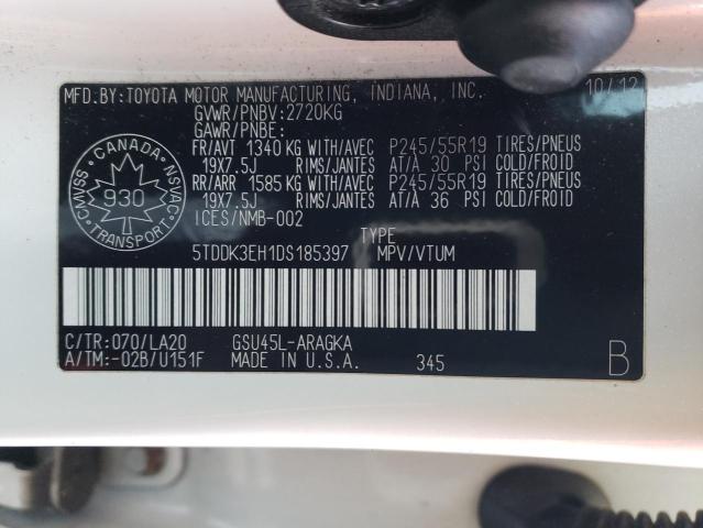Photo 14 from auction – 2013 TOYOTA HIGHLANDER with VIN 5TDDK3EH1DS185397