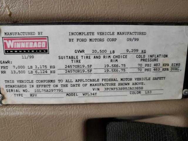 Photo 10 from auction – 2000 WINNEBAGO CHIEFTAIN with VIN 3FCNF53S9YJA03858