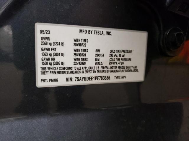 Photo 14 from auction – 2023 TESLA MODEL Y with VIN 7SAYGDEE1PF783886
