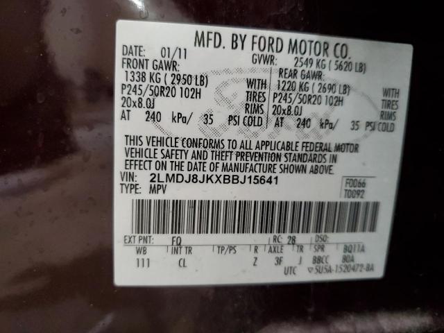 Photo 14 from auction – 2011 LINCOLN MKX with VIN 2LMDJ8JKXBBJ15641