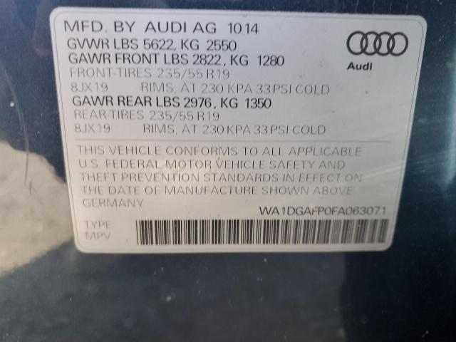 صورة رقم 14 من المزاد - 2015 AUDI Q5 PREMIUM مع VIN WA1DGAFP0FA063071