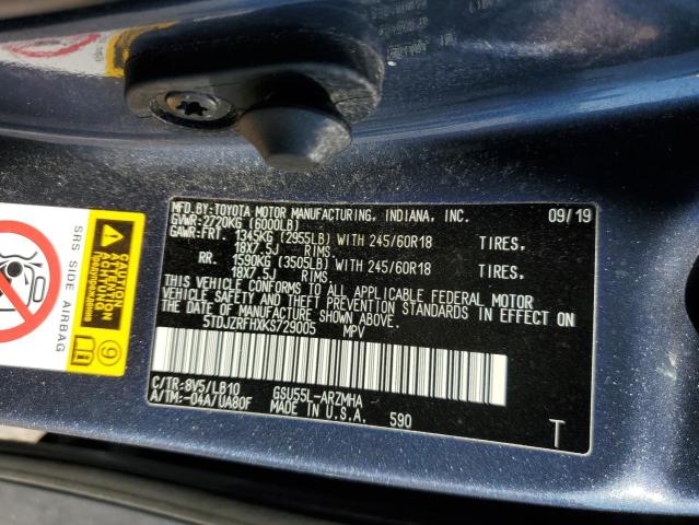 Photo 14 from auction – 2019 TOYOTA HIGHLANDER with VIN 5TDJZRFHXKS729005
