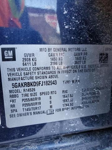 Photo 14 from auction – 2015 BUICK ENCLAVE with VIN 5GAKRBKD9FJ182943