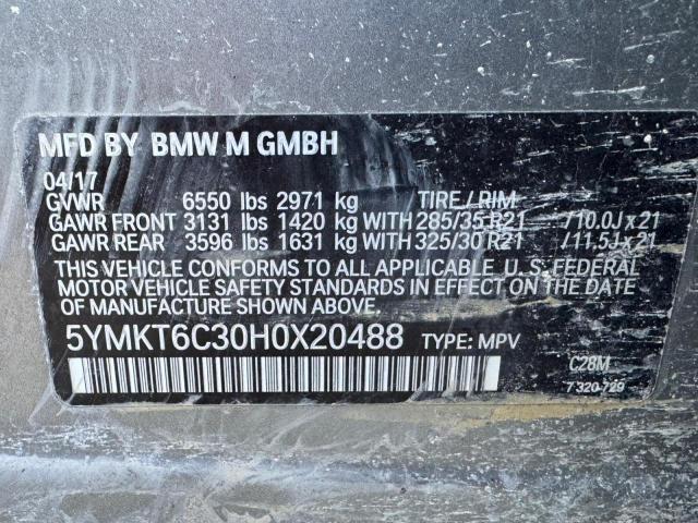 Photo 10 from auction – 2017 BMW X5 M with VIN 5YMKT6C30H0X20488
