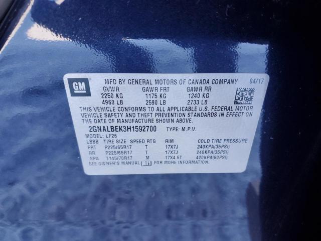 Photo 14 from auction – 2017 CHEVROLET EQUINOX LS with VIN 2GNALBEK3H1592700