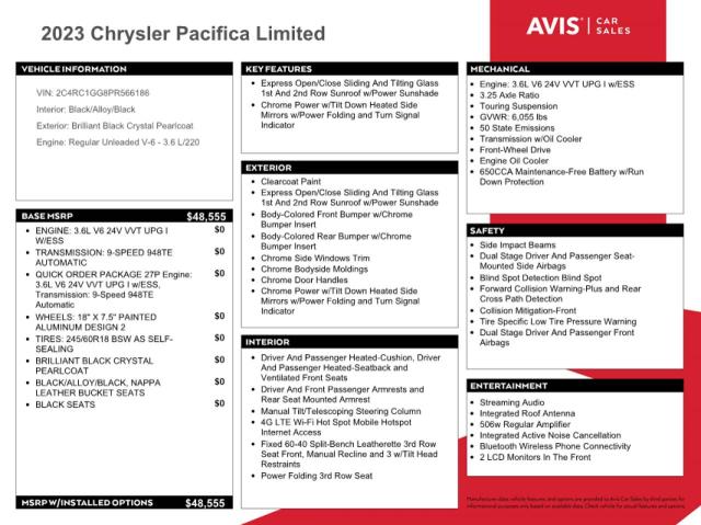 Photo 13 from auction – 2023 CHRYSLER PACIFICA L with VIN 2C4RC1GG8PR566186