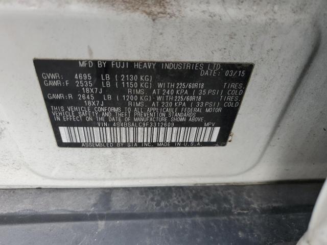 Photo 14 from auction – 2015 SUBARU OUTBACK 2. with VIN 4S4BSALC9F3312609