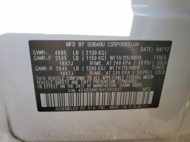 Photo 14 from auction – 2017 SUBARU OUTBACK 2. with VIN 4S4BSANC8H3392937