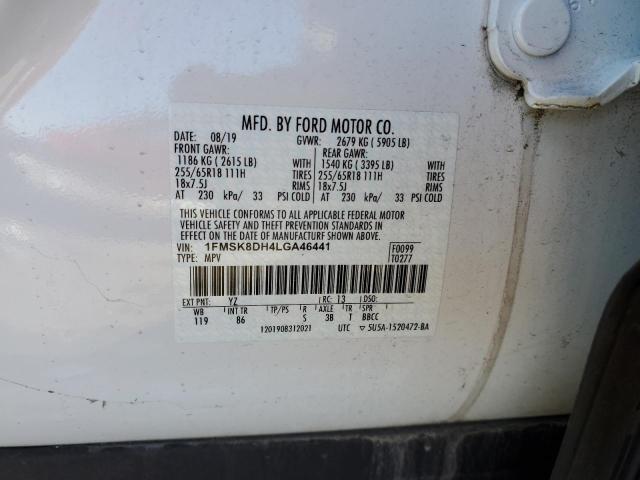 Photo 14 from auction – 2020 FORD EXPLORER X with VIN 1FMSK8DH4LGA46441