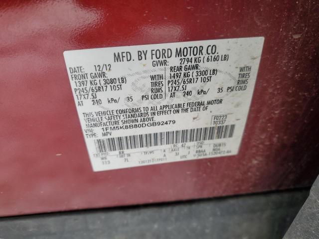 Photo 14 from auction – 2013 FORD EXPLORER with VIN 1FM5K8B80DGB92479