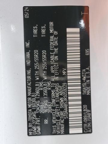 Photo 14 from auction – 2024 TOYOTA GRAND HIGH with VIN 5TDAAAB53RS059229