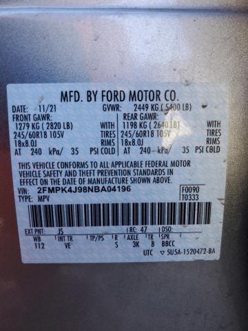 Photo 14 from auction – 2022 FORD EDGE SEL with VIN 2FMPK4J98NBA04196