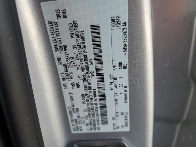 Photo 14 from auction – 2017 FORD ESCAPE SE with VIN 1FMCU0GD6HUA78051