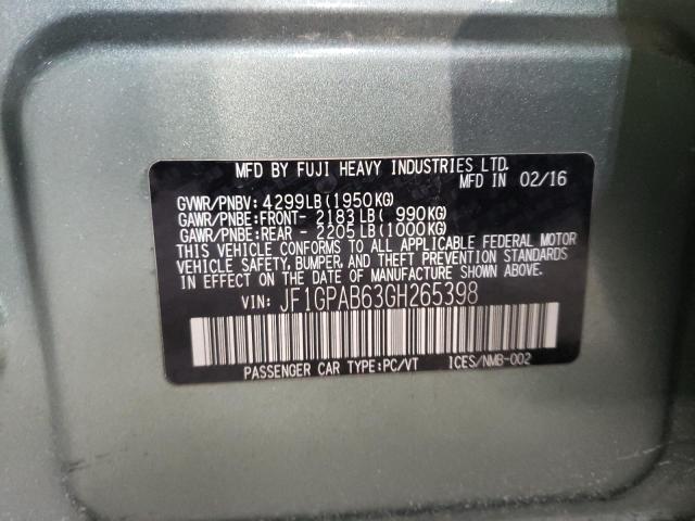 Снимка 14 от търг – 2016 SUBARU IMPREZA PR с VIN JF1GPAB63GH265398