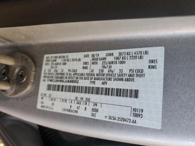 Photo 14 from auction – 2020 FORD ESCAPE SEL with VIN 1FMCU9H90LUA08052