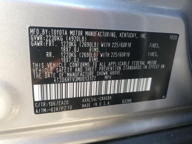 Photo 14 from auction – 2021 TOYOTA RAV4 LIMIT with VIN 4T3D6RFV3MU013172