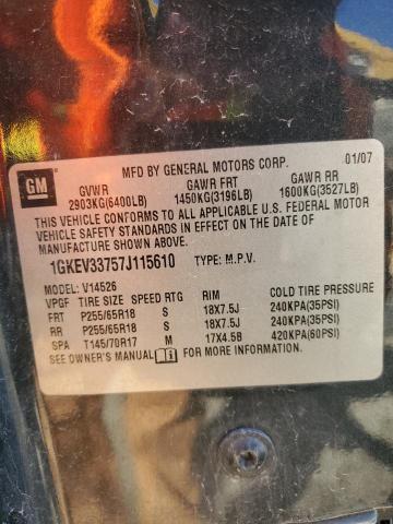 Photo 14 from auction – 2007 GMC ACADIA SLT with VIN 1GKEV33757J115610